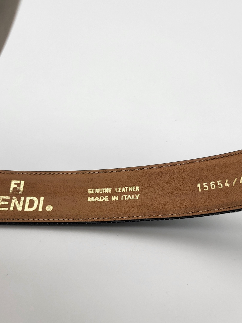 Fendi Dark Denim and Brown Leather Belt with Silver Buckle..Authentic - Picture 5 of 7
